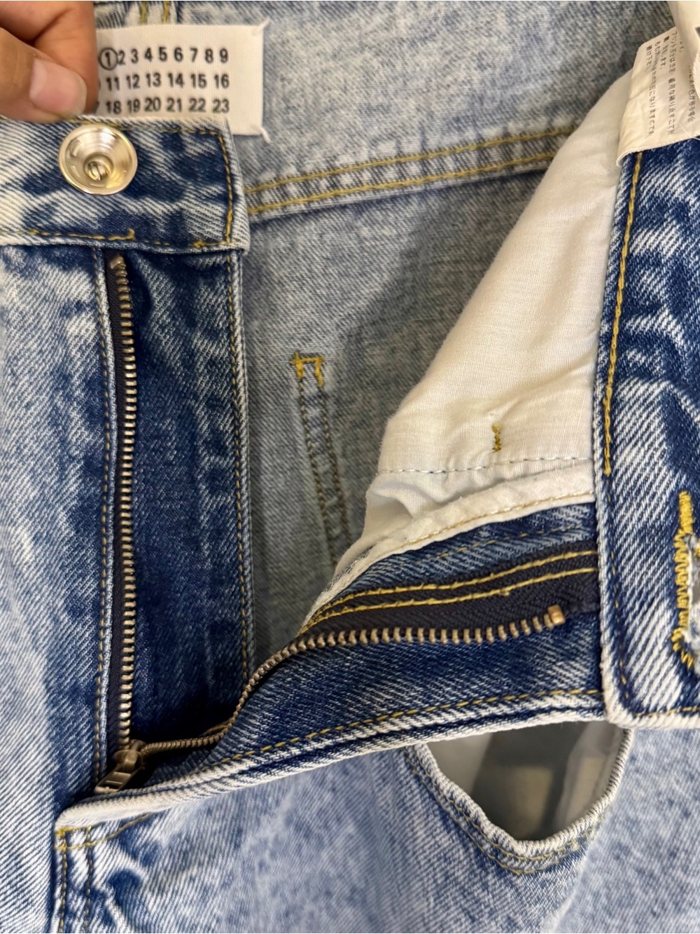 Maison Margiela Exposed Pocket Jeans Wide Leg Acid Wash Italy Womens Size Small - Picture 8 of 10
